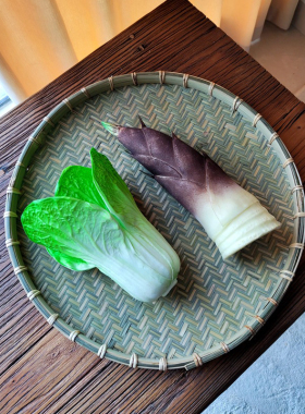 手工编织竹编簸箕圆晾晒神器
