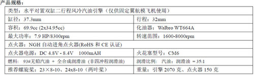 ngh 70CC汽油双缸航模发动机GT70两冲程固定翼多旋翼无人机引擎 - 图2