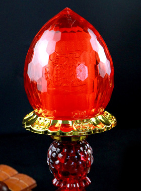 红色插电招财元宝波灯玻璃插电蜡烛灯佛前供灯电子财神灯神龛佛灯