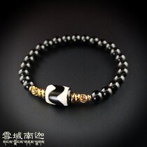 Tibet Tianzhu natural real products full of Zhu sand High oil moisturizing to pure tiger tooth old sky pearl black agate hand-string bracelet