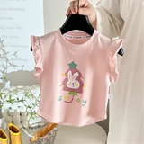 Милая майка топ для девочек, летняя летняя одежда, футболка с коротким рукавом, короткий рукав, в западном стиле