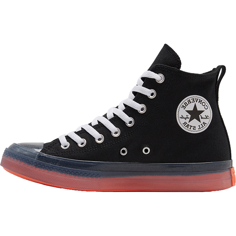 CONVERSE all star高帮男鞋 果冻水晶轻量鞋底 黑红帆布鞋167809C - 图3