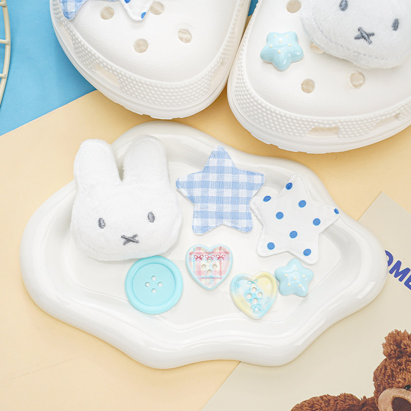 洞洞鞋配饰可爱毛绒米菲兔星星鞋花装饰扣diy配件适配crocs鞋扣,淘宝优惠券,粉丝福利购,淘宝优惠卷