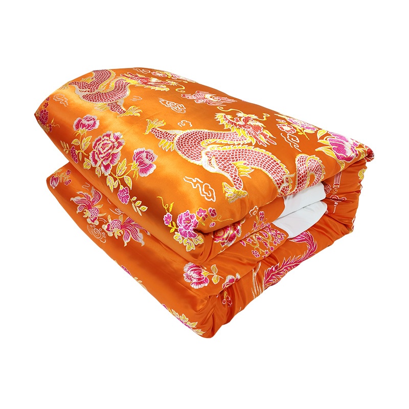 老式包边被子结婚手工棉被传统龙凤喜被复古婚庆丝绸锦缎中式全棉