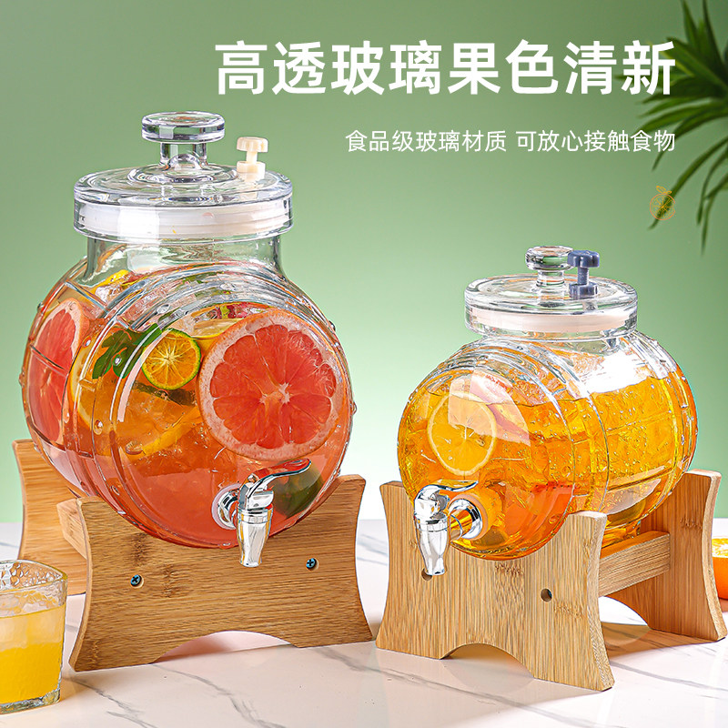 泡酒玻璃瓶带龙头啤酒桶水果茶饮料冰箱冷水壶果汁网红可乐桶容器,淘宝优惠券,粉丝福利购,淘宝优惠卷