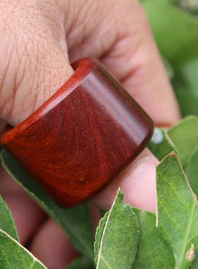 小叶紫檀红木实木茶壶盖托扳指