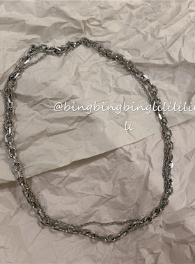项链双层钛钢潮牌简约韩版情侣