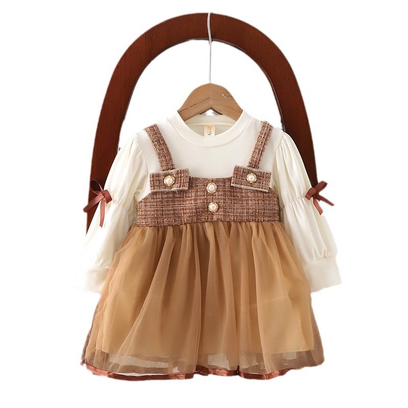 2023秋女童小香风洋气连衣裙女童白色打底衫背带裙两件套小童裙子,淘宝优惠券,粉丝福利购,淘宝优惠卷