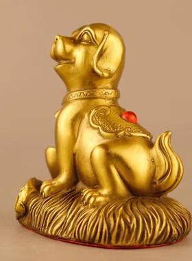 铜狗摆件黄金袋狗金钱狗生肖狗家居门店办公室装饰品乔迁开业礼品