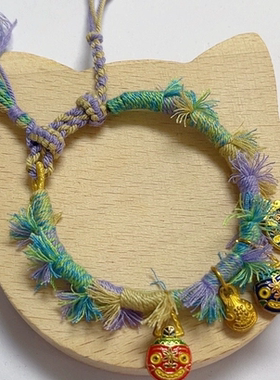 纯手工编织手绳吞金兽一家三口藏式风手戳棉手绳