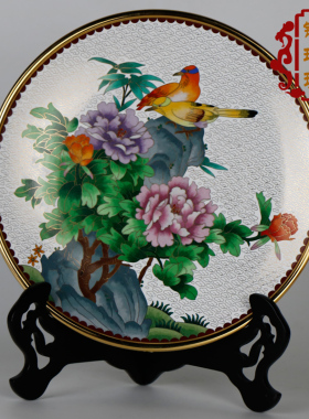 圆盘花鸟商务礼品景泰蓝送领导