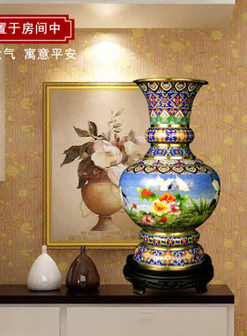 20寸花觚铜胎掐丝珐琅外事景泰蓝