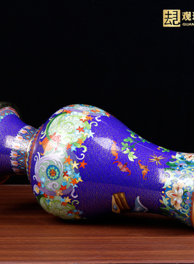 观珐艺术景泰蓝花瓶文房四宝中式