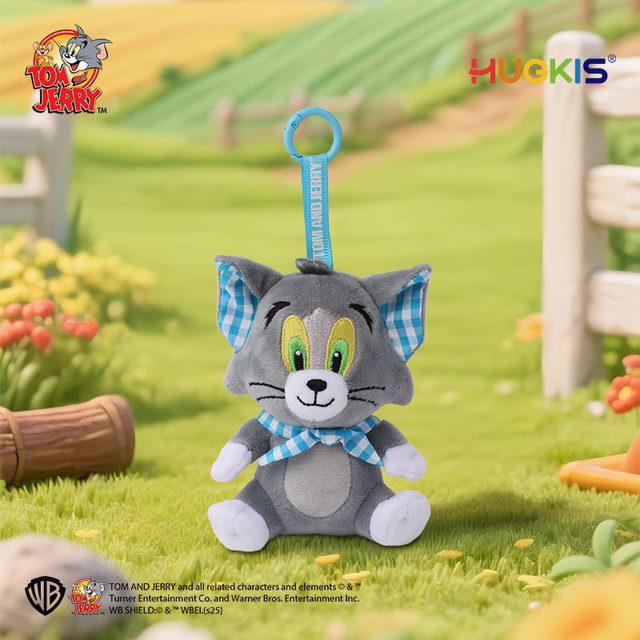 ແທ້ຈິງແລ້ວ Tom and Jerry Checkered Series Plush Pendant Cute Taffy Mouse Marsol Doll Doll for gift