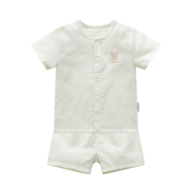 拉比童装纱布纯棉短袖套装夏季婴幼儿针织透气超薄7分袖上衣+短裤,淘宝优惠券,粉丝福利购,淘宝优惠卷