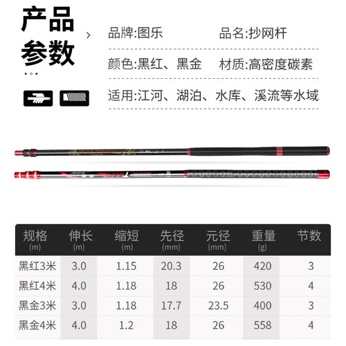 抄网杆 钓黄鳝专用 图乐钓具 黄鳝钓具 钓黄鳝工具 图乐抄网杆 - 图2