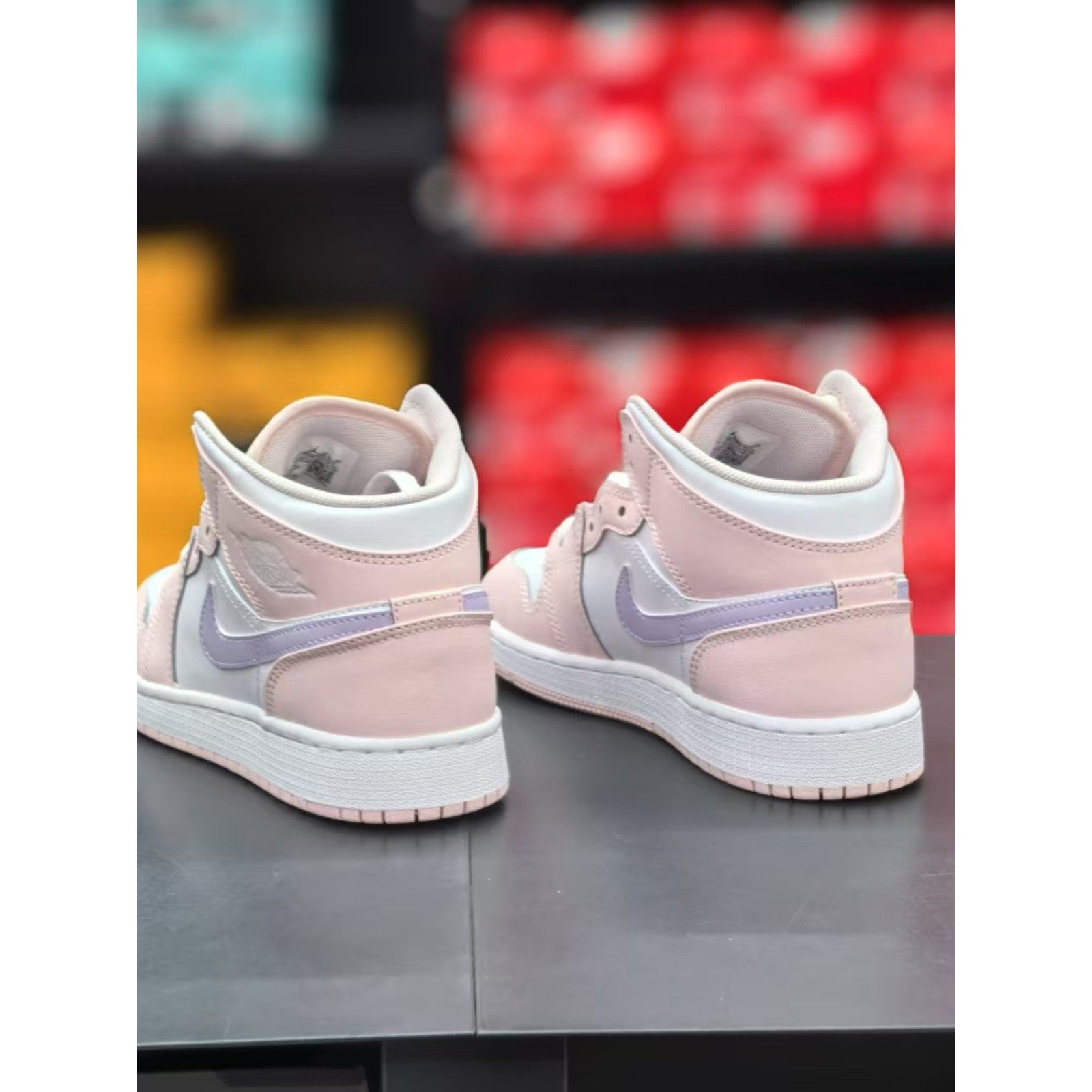 Jordan乔丹粉紫高帮运动鞋正品AJ1板鞋新款复古女鞋减震休闲鞋子,淘宝优惠券,粉丝福利购,淘宝优惠卷