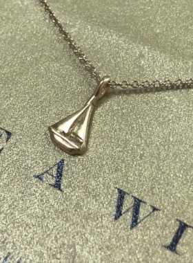 小帆船锁骨链 银镀金许愿项链 一帆风顺 航行 美国 Dogeared正品