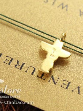 丝线款 银镀金【图腾柱】吊坠 许愿项链 美国Dogeared正品