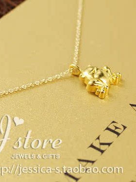 青蛙 许愿项链 925银镀金 金色锁骨链 美国Dogeared正品