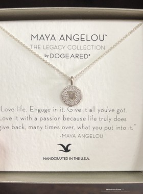 maya angelou诗歌限量版※热爱生活 锁骨项链 美国Dogeared正品
