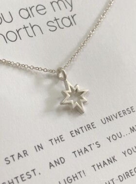 镂空北极星 许愿项链 银镀金锁骨链 金色 银色 美国Dogeared正品