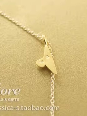 鲨鱼牙锁骨链 银镀金许愿项链 冲浪女孩 美国 Dogeared正品