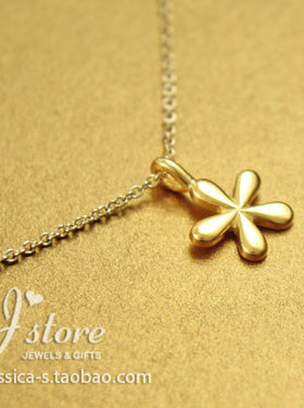 迷人的花朵 许愿项链 银镀金锁骨链 银色 美国Dogeared正品