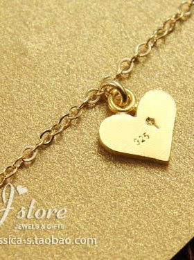 925银镀金链【完美的心】吊坠 许愿手链 美国 Dogeared 正品