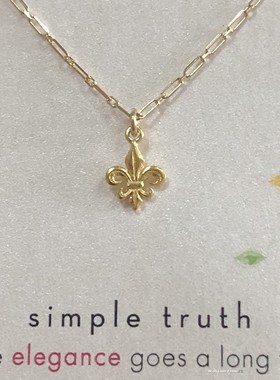 长方环链童军花鸢尾花项链