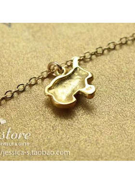 925银镀金链【兔子】吊坠 许愿手链 美国 Dogeared 正品