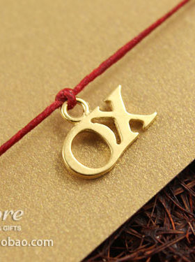 925银镀金【亲亲抱抱】XO吊坠 上蜡亚麻线手绳  美国Dogeared正品