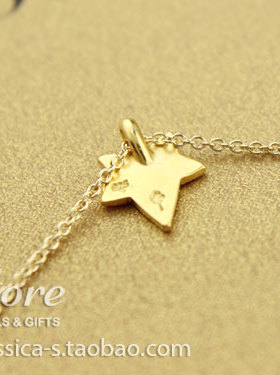 dogeared美国银镀金枫叶锁骨链