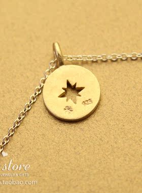 罗盘指南针 锁骨链 许愿项链 金色银色银饰品美国Dogeared正品