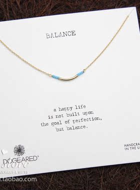 BALANCE天然石彩珠弯管项链 混色/蓝松石 Dogeared 正品