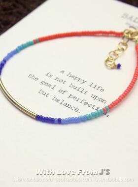 dogeared美国迷你天然石手链彩珠