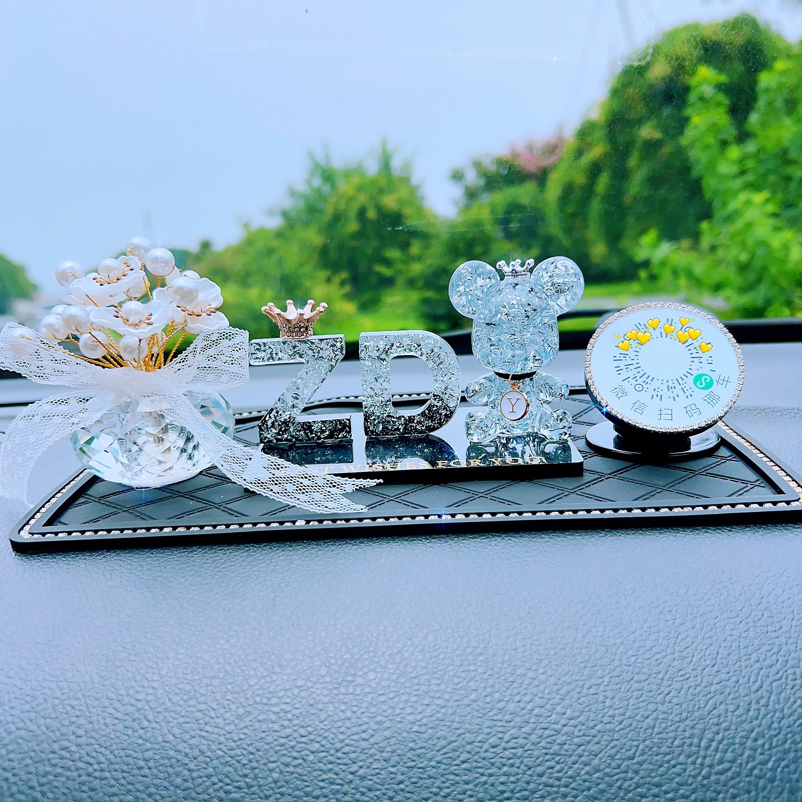 汽车载定制字母旋转扫二维码临时停挪车隐藏式个性创意号码牌摆件,淘宝优惠券,粉丝福利购,淘宝优惠卷