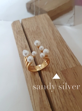 女925纯银轻奢珍珠开口戒指