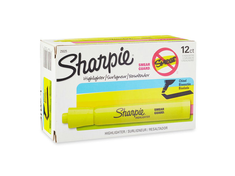 Sharpie 25025 Yellow Chisel Tip Desk Style Highlighter荧光笔 - 图3