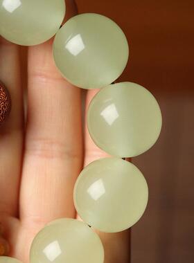 黄花梨木雕刻招财貔貅手串配夜光珠单圈文玩跑环佛珠男生手链