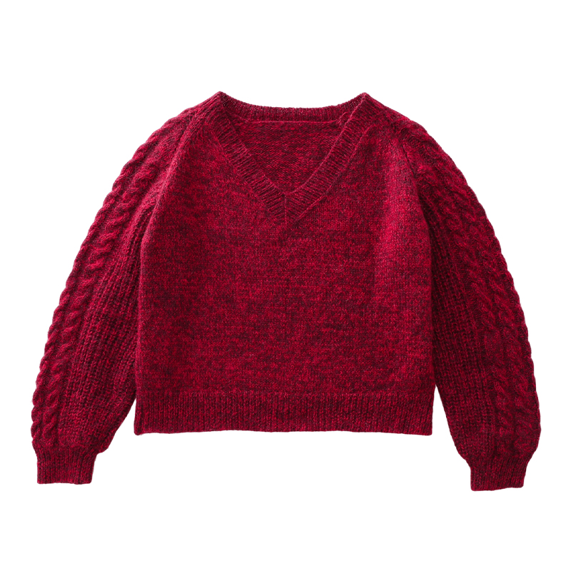 毛儿手作 暖熙女士羊绒毛衣材料包 棒针手工编织diy制作 暖冬月影 - 图3