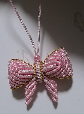 上绳记手工编绳大号立体蝴蝶结手机挂绳包挂钥匙扣DIY