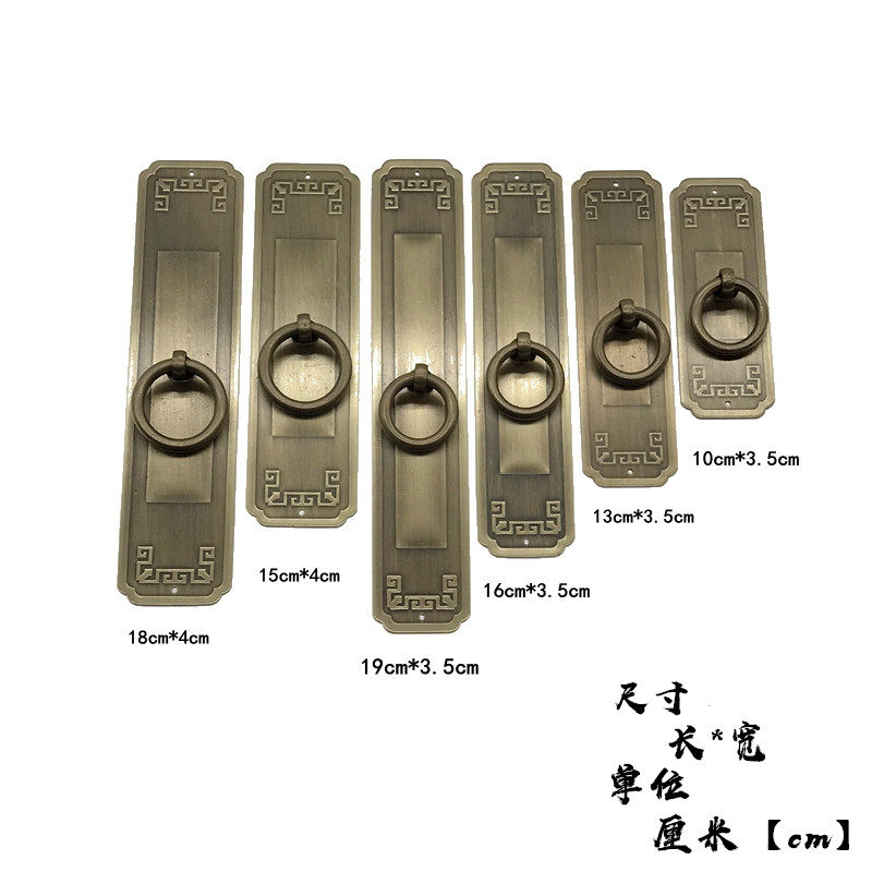 加厚中式仿古柜门回纹纯铜把手橱柜门窗拉手鞋柜子衣柜复古铜拉手_虎窝淘