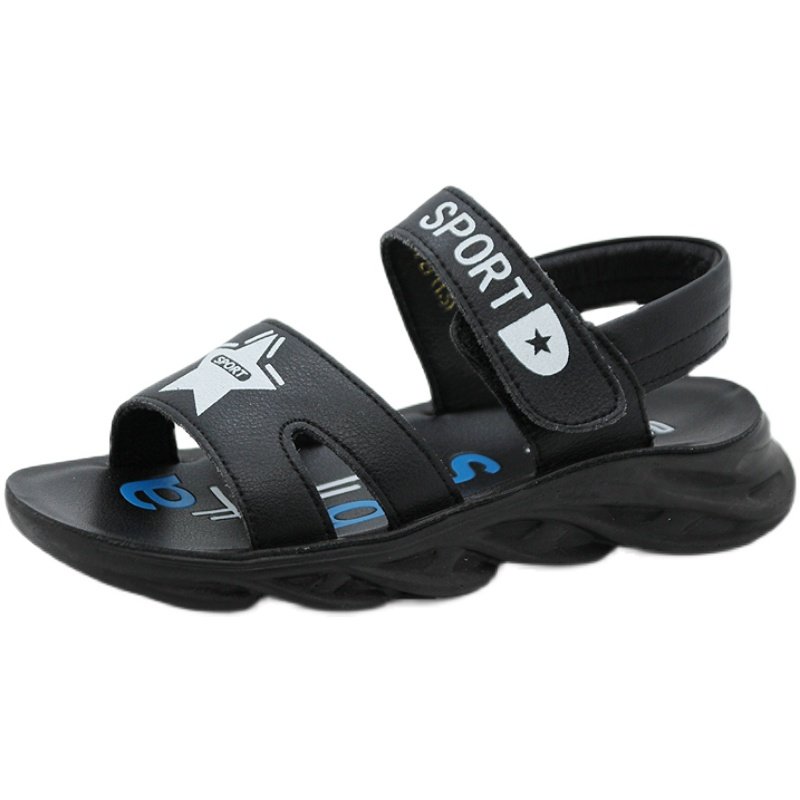 大东童鞋夏季新款舒适男童沙滩鞋中小童魔术贴儿童凉鞋21X1309