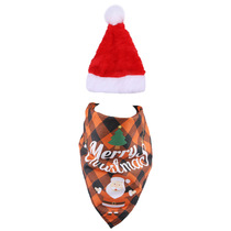 Straight for Amazons new pet hat Puppy Christmas hat Saliva Towel Suit Teddy Head Accessories Triangle Towel Spot