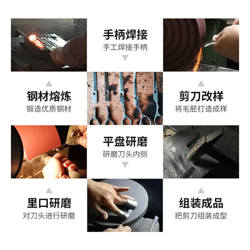 褚铁匠专业和家庭儿童成人理发美发刘海剪刀理发剪刀 平剪直剪 - 图0