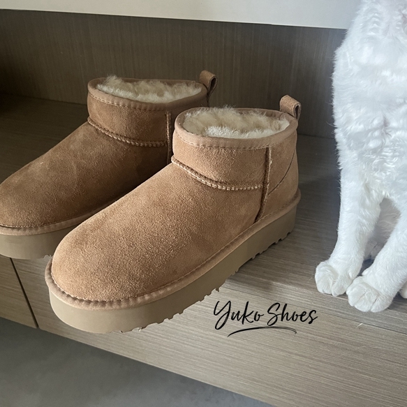 爆!超好版本苏家同厂羊皮毛一体厚底小矮筒羊毛短筒雪地靴棉靴冬 - 图2