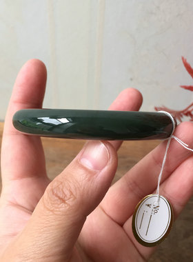 天然新疆和田玉且末料青玉手镯女