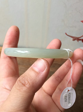 天然和田玉青海料青白玉美人条镯