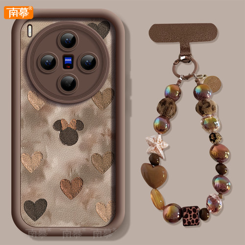 棕色头像适用vivoX300手机壳X300Pro保护套x200新款x100硅胶x90防摔x80por外壳vivo高级感viv0带挂绳x70女x60 - 图1